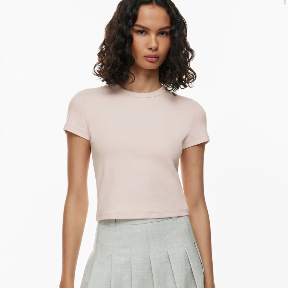 Aritzia Sunday Best Best Hug Little Ribbed Tee Shy Pink sz M